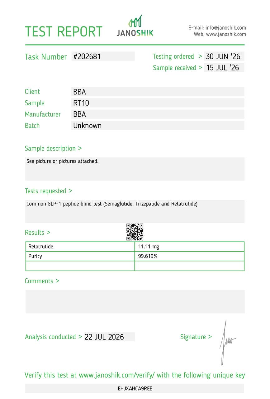 RT GLP-3 COA page 1